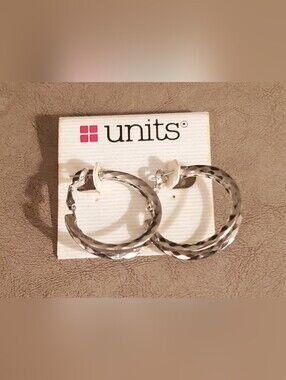 Units Silver-Tone Twisted Hoop Earrings